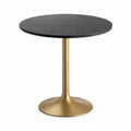 Tavolo da pranzo rotondo nero e ottone in MDF e acciaio Ø 80 x H 75 cm
