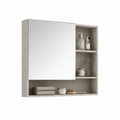 Armadietto bagno con specchio e ripiani a giorno beige in MDF 60 x 15 x 65 cm