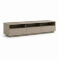 Mobile TV rettangolare rovere grigio in truciolare nobilitato 180 x 40 x 50 cm con 3 cassetti e 3 vani aperti