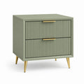 Comodino a 2 cassetti verde salvia in MDF 50 x 40 x 60 cm