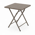 Tavolo da giardino pieghevole tortora in acciaio e PP 70 x 50 x 70 cm