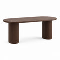 Tavolo da pranzo ovale noce in MDF 180 x 90 x 75 cm
