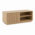 Mobile TV con anta scorrevole rovere naturale in MDF rettangolare 120 x 40 x 55 cm