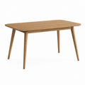 Tavolo da pranzo rettangolare in legno massello di gomma marrone 120 x 80 x 75 cm