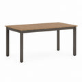Tavolo da giardino rettangolare marrone e antracite in alluminio 150 x 90 x 75 cm