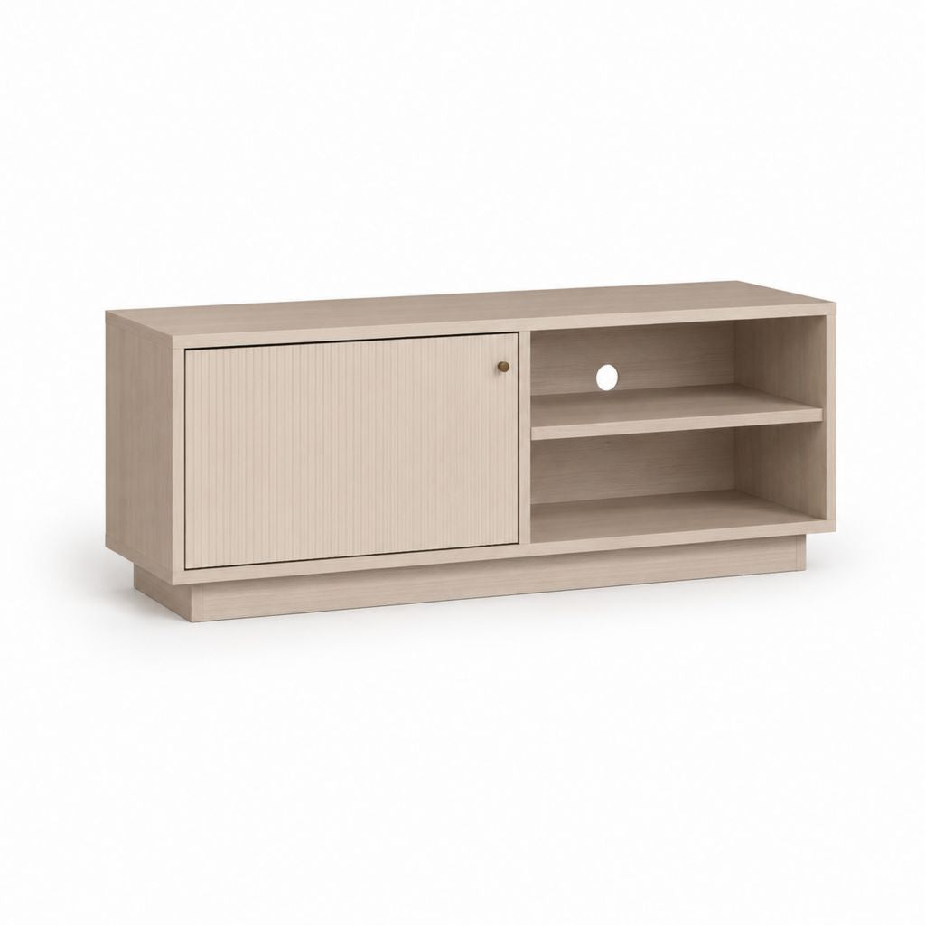 Mobile TV basso rovere chiaro in pannello truciolare rettangolare 140 x 40 x 55 cm
