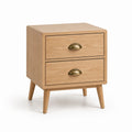 Comodino 2 cassetti rovere naturale MDF rettangolare 45 x 35 x 60 cm